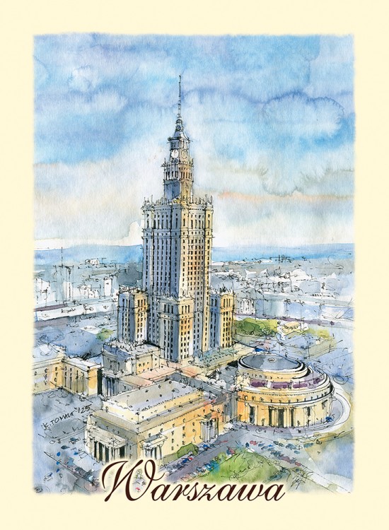 Pałac Kultury i Nauki z lotu ptaka