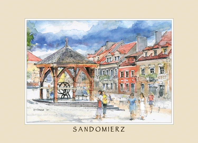Reprodukcja obrazu "Studnia na Rynku w Sandomierzu"