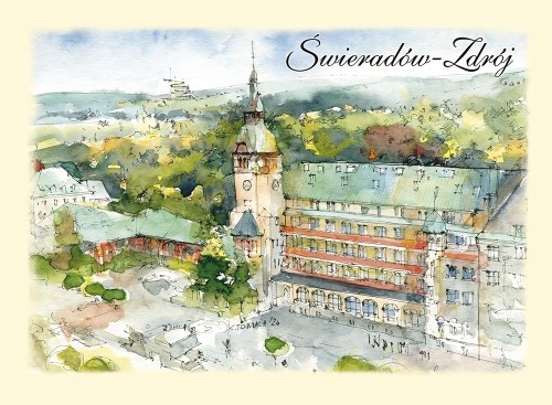 Pocztówka z reprodukcją akwareli Świeradów Zdrój 02.