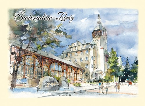 Pocztówka z reprodukcją akwareli Świeradów Zdrój 03.