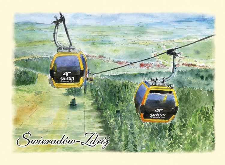 Pocztówka z reprodukcją akwareli Świeradów Zdrój 05.