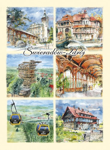 Pocztówka z reprodukcją akwareli Świeradów Zdrój 09.