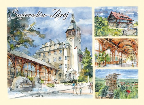 Pocztówka z reprodukcją akwareli Świeradów Zdrój 10.