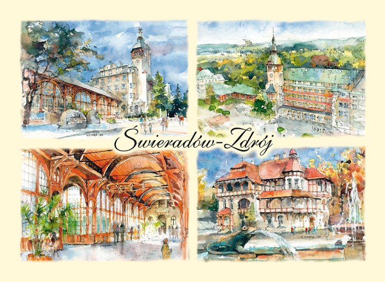 Pocztówka z reprodukcją akwareli Świeradów Zdrój 11.