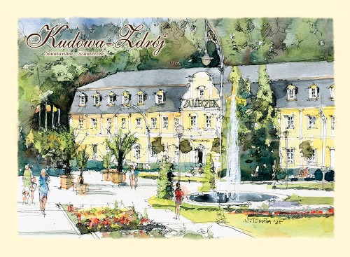 Pocztówka z reprodukcją akwareli Kudowa Zdrój 02.