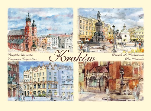 Pocztówka z reprodukcjami akwarel Kraków 276.