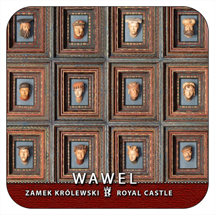 Podkładka korkowa z Głowami Wawelskimi.