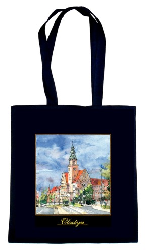 Torba bawełniana z reprodukcją obrazu akwarelowego "Nowy Ratusz w Olsztynie"