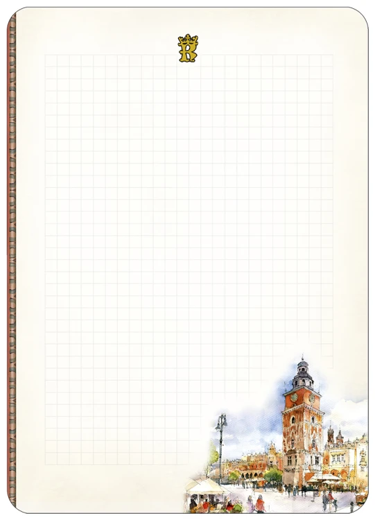 Strona parzysta kołonotatnika A5 Kraków 01.