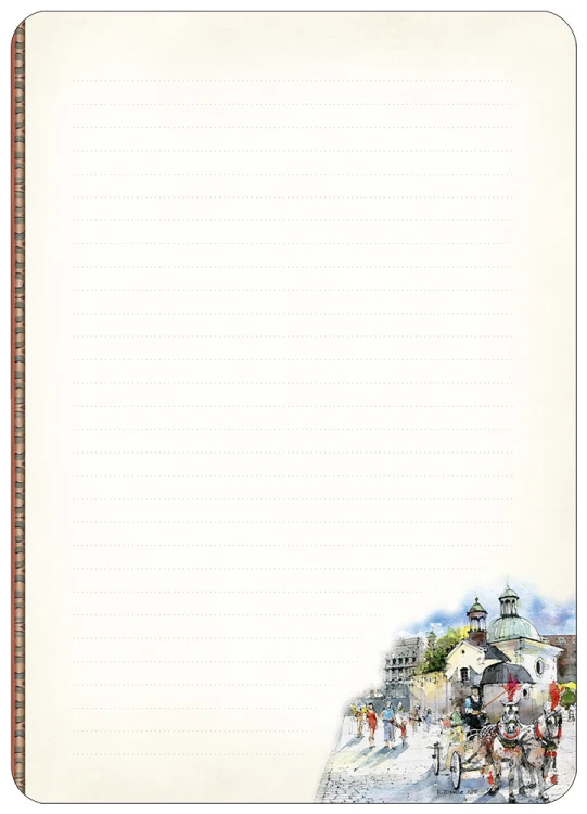 Strona parzysta kołonotatnika A5 Kraków 02.