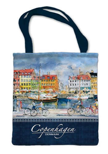 Torba materiałowa z reprodukcją akwareli Kopenhaga 02.