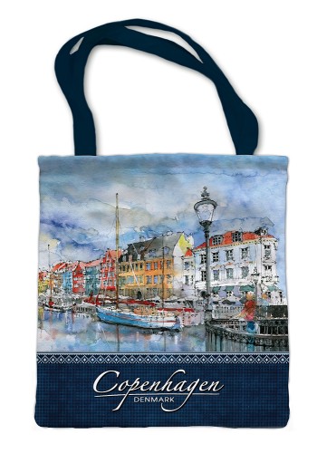 Torba materiałowa z reprodukcją akwareli Kopenhaga 02.