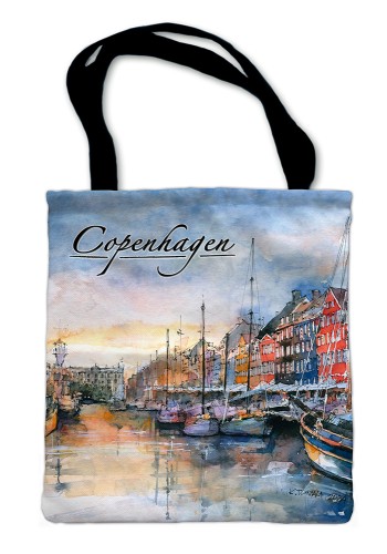 Torba materiałowa z reprodukcją akwareli Kopenhaga 10.