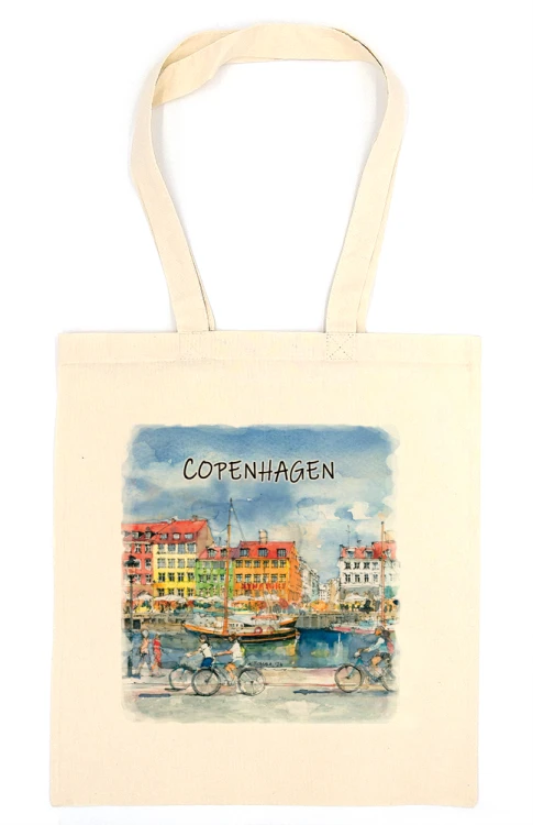 Torba bawełniana z reprodukcją akwareli Kopenhaga 102.