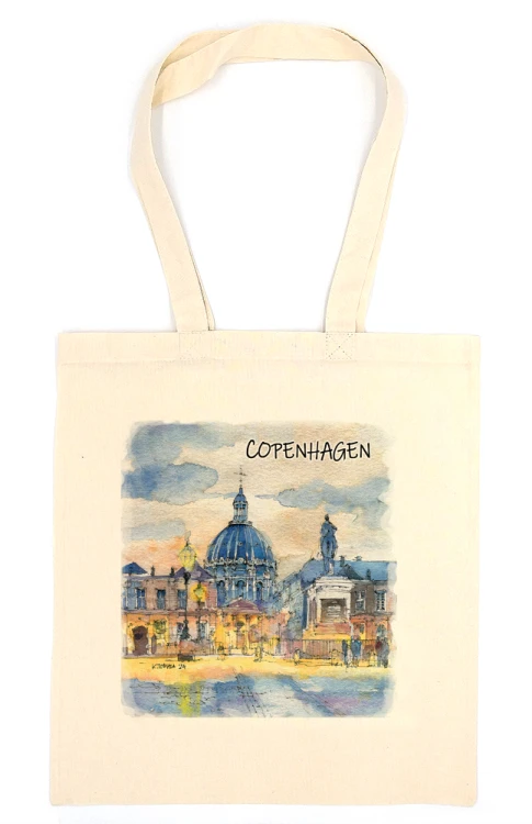 Torba bawełniana z reprodukcją akwareli Kopenhaga 105.