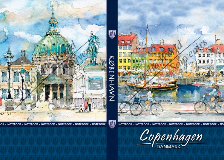 Rozłożony notes B6 Kopenhaga 01.