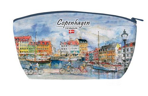 Kosmetyczka z reprodukcją akwareli Kopenhaga 01.