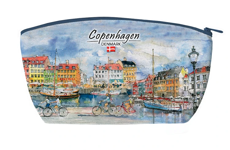 Kosmetyczka z reprodukcją akwareli Kopenhaga 01.