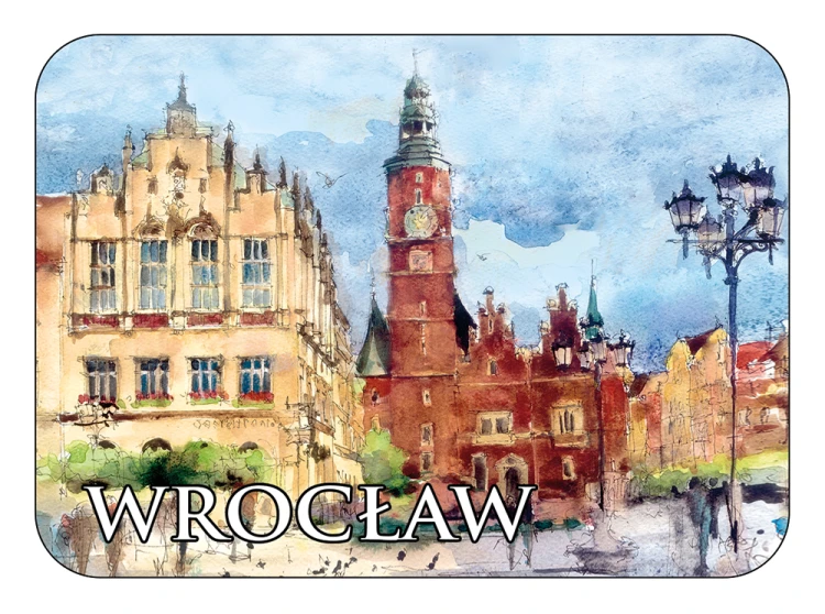 Magnes z reprodukcją akwareli Wrocław 401