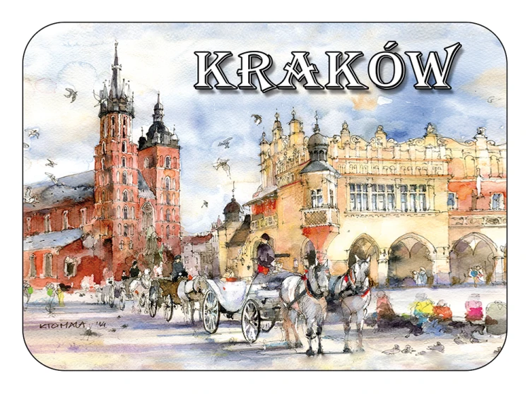 Magnes z reprodukcją akwareli Kraków 406