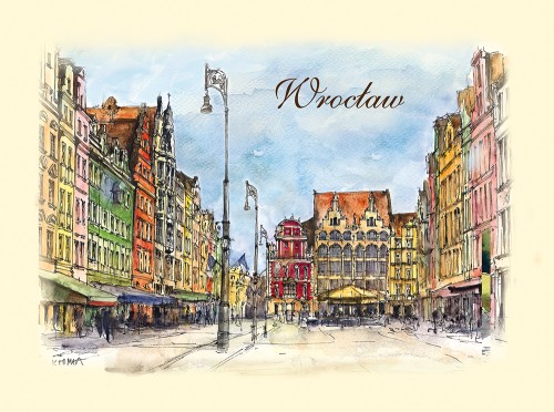 Karnet z reprodukcją akwareli Wrocław 24