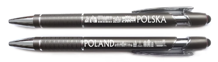 Długopis grawerowany Polska z końcówką do tabletu.