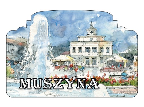 Magnes z reprodukcją akwareli Muszyna 07