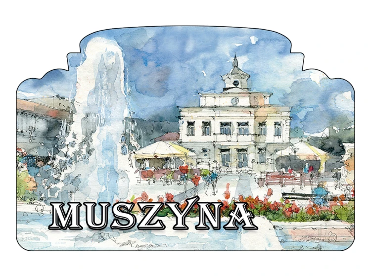 Magnes z reprodukcją akwareli Muszyna 07