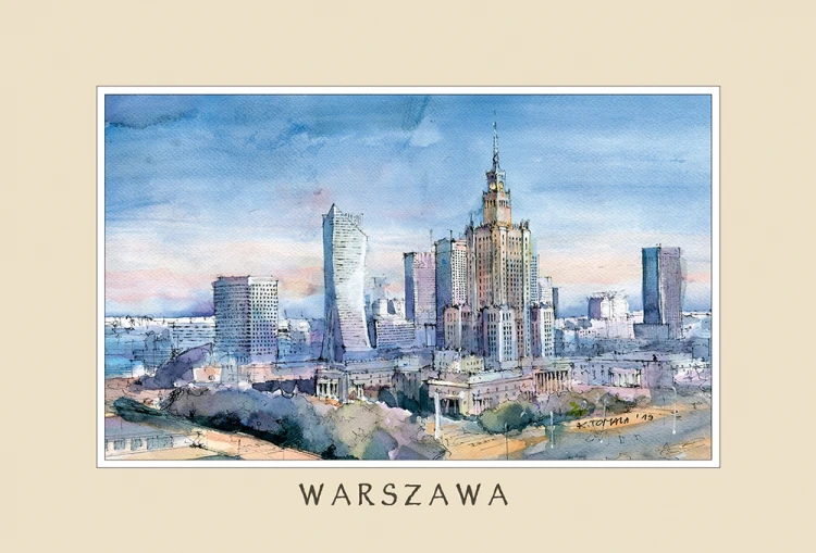 Reprodukcja obrazu akwarelowego Warszawa 08 w formacie 10*15.