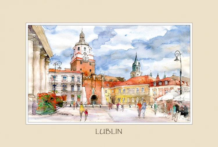 Reprodukcja akwareli z Lublina 01.