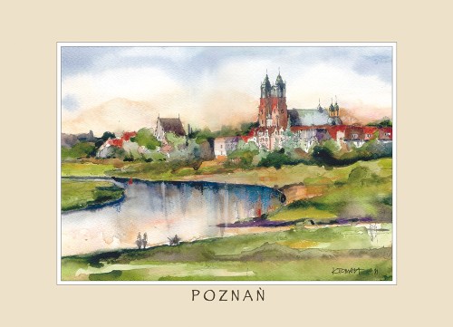 Reprodukcja obrazu akwarelowego z Poznania w formacie 15*21 cm
