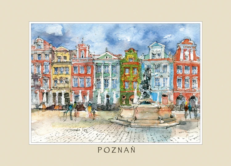 Reprodukcja obrazu akwarelowego z Poznania w formacie 15*21 cm