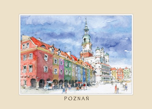 Reprodukcja obrazu akwarelowego z Poznania w formacie 15*21 cm