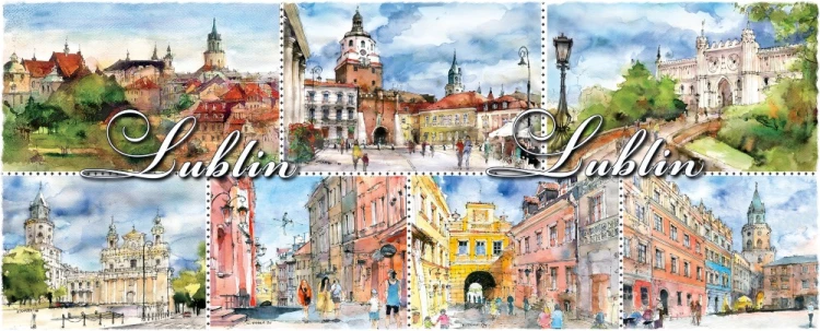 Akwarele na kubku Lublin 06.