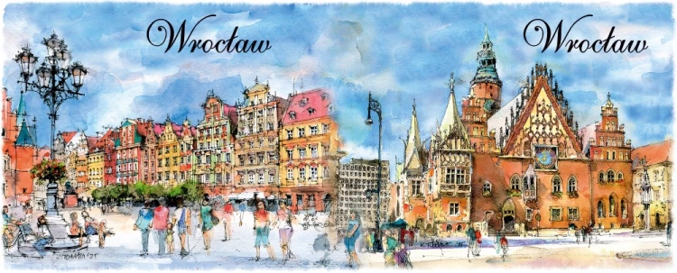 Akwarele na kubku Wrocław 08
