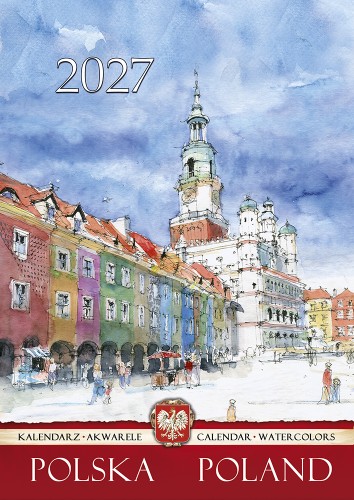Okładka kalendarza B5 Polska w w akwarelach 2027.