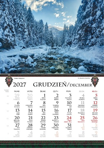 Strona kalendarza Tatry w fotografii B4