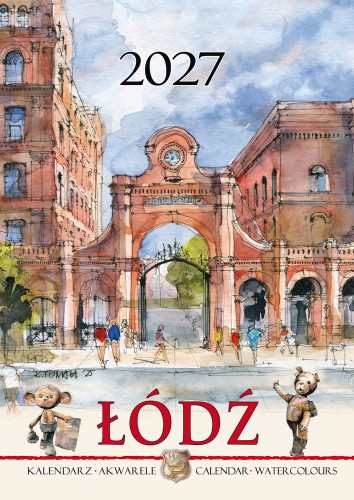 Okładka kalendarza B5 Łódź w akwareli 2027.