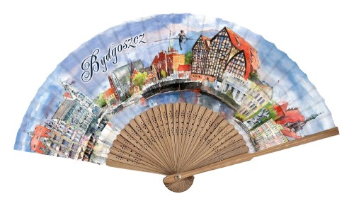 Wachlarz Bydgoszcz z reprodukcjami obrazów akwarelowych.