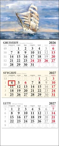 Kalendarz trójdzielny Dar Młodzieży.